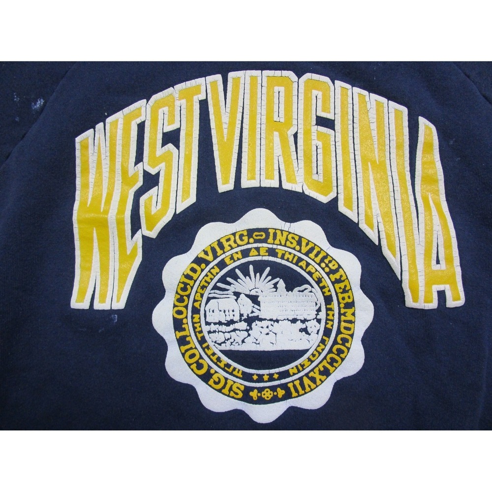 Vintage West Virginia University Sweatshirt (L) WVU College Seal 1980's USA FOTL - Picture 3 of 10